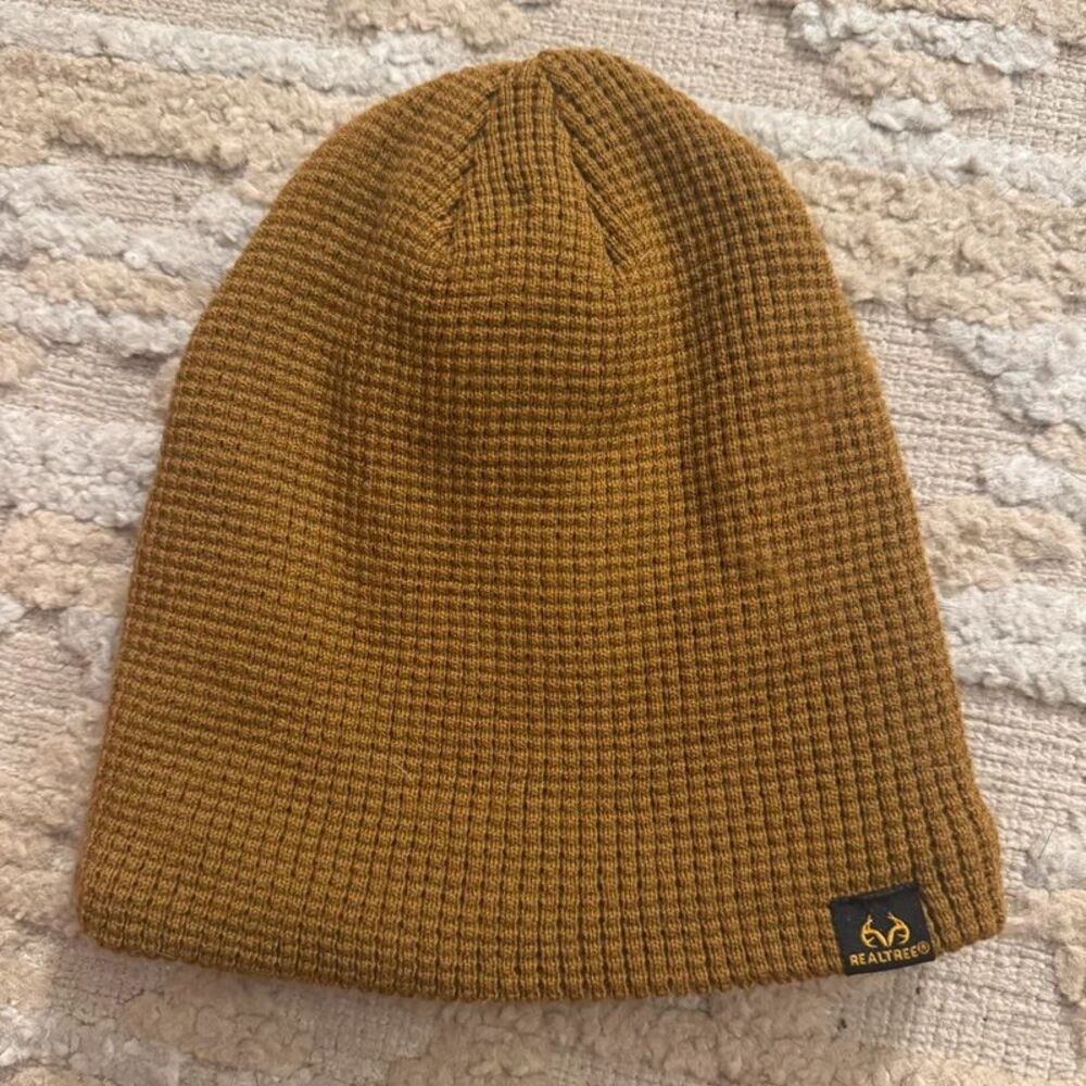 Realtree Brown Knit Beanie Hat Cuffed Winter Hunting Outdoor